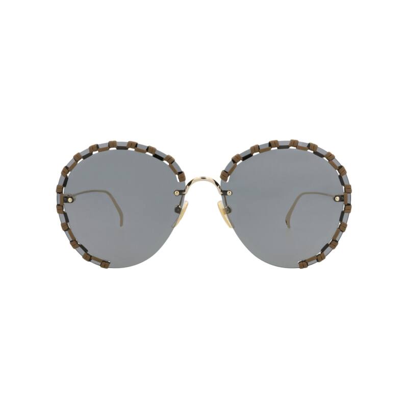Chloé Round-Frame Metal Sunglasses - Gold Gold Grey - Gold - Grey Lens