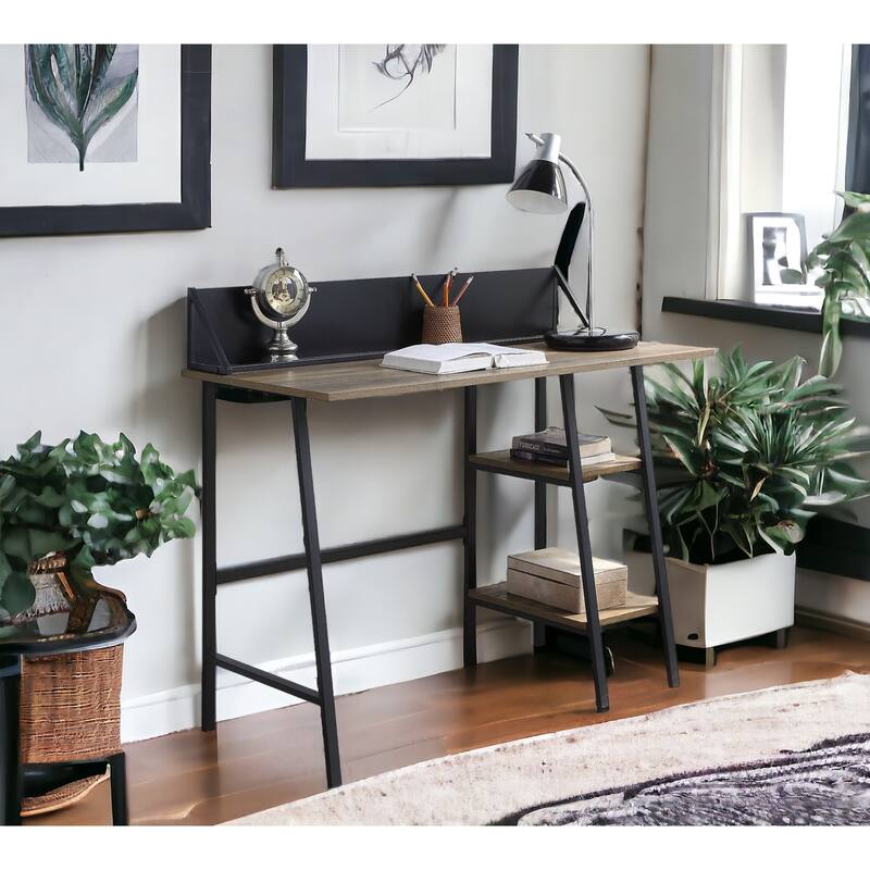 Versatile Rustic Writing Desk with Extra Storage and Modern Appeal