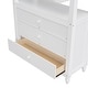 preview thumbnail 13 of 48, Twin Loft Bed with Drawers and Desk, Wooden Loft Bed with Shelves - White