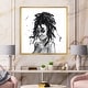 preview thumbnail 6 of 9, Designart 'Monochrome Portrait of African American Woman II' Modern Framed Canvas Wall Art Print 16 In. Wide x 16 In. High - Gold