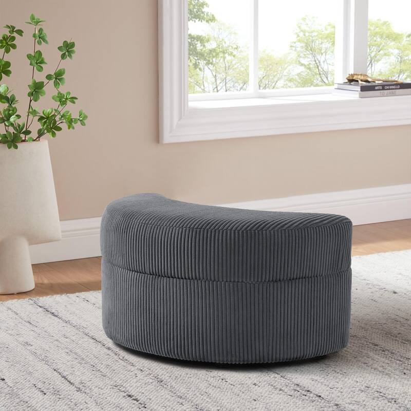 Moon Crescent Storage Upholstered Ottoman
