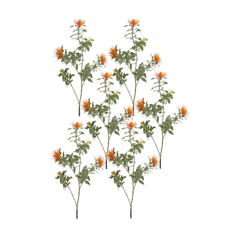 Floral Artificial Protea Stem Spray - 34.25" - Set of 6