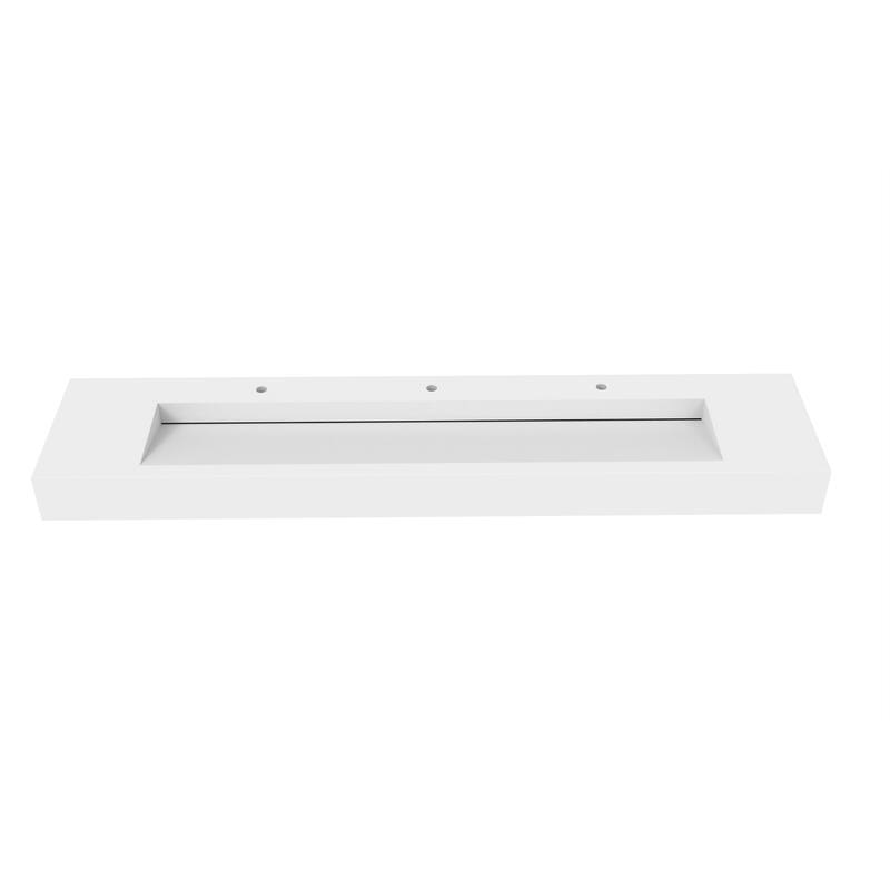 Pyramid Solid Surface Wall-Mounted Bathroom Sink