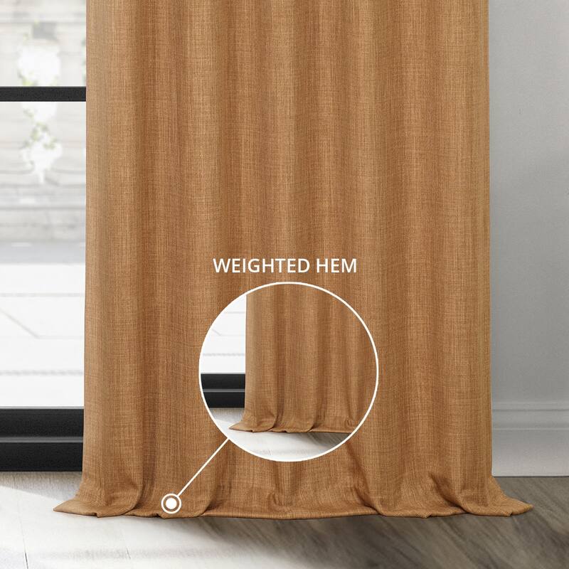Exclusive Fabrics Grommet Textured Faux Linen Room Darkening Curtains for Bedroom & Living Room Curtains (1 Panel)