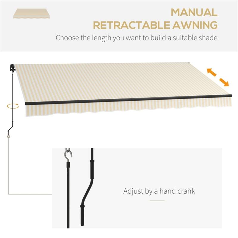 156"x118" UV Protection Outdoor Awning with Aluminum Frame and Adjustable Angle - 156" W x 118" D