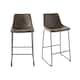 Picket House Furnishings Collins Metal and Faux Leather Bar Stools (Set of 2) - Grey