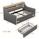 preview thumbnail 3 of 6, Twin Size Daybed with Storage Drawers, Upholstered Daybed with Charging Station and LED Lights Gray