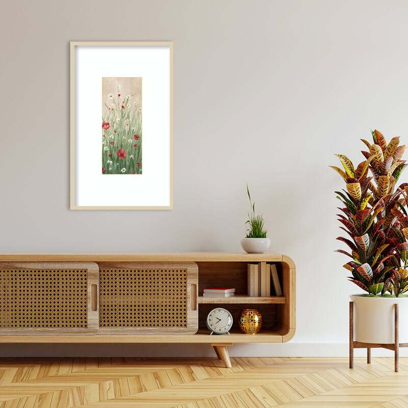 Wildflowers in Gentle Breeze No. 2 by Alex Black Wood Framed Wall Art Print
