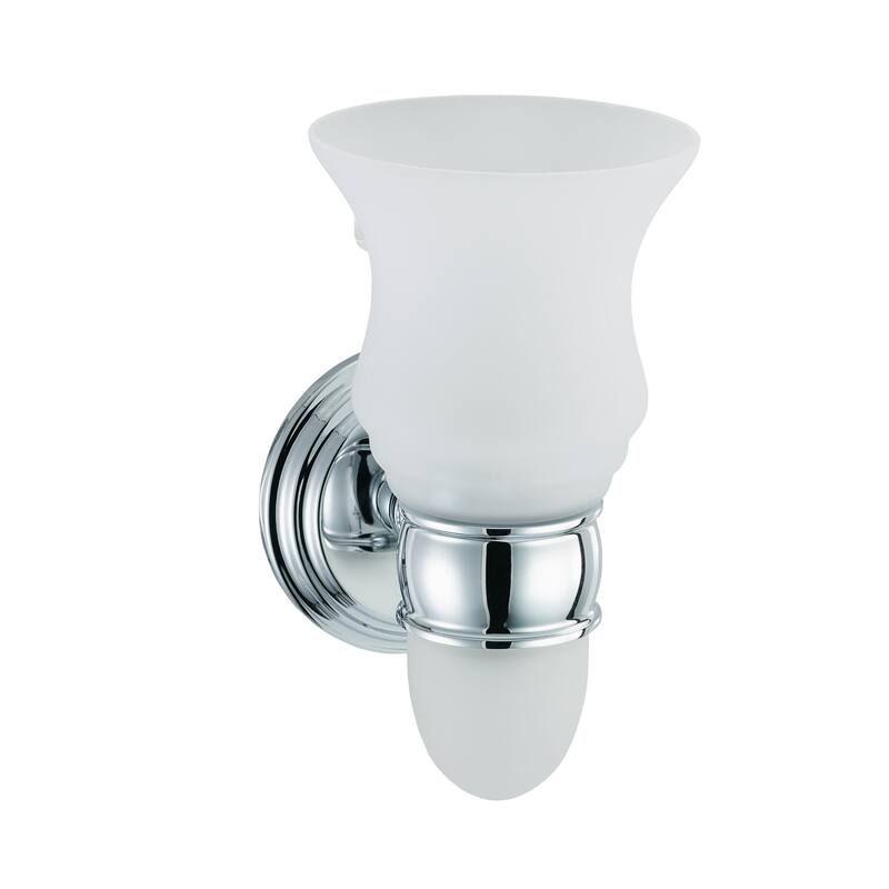 Bentley Solid Brass Wall Sconce with Frosted Glass & Nightlight Option - Polished Chrome