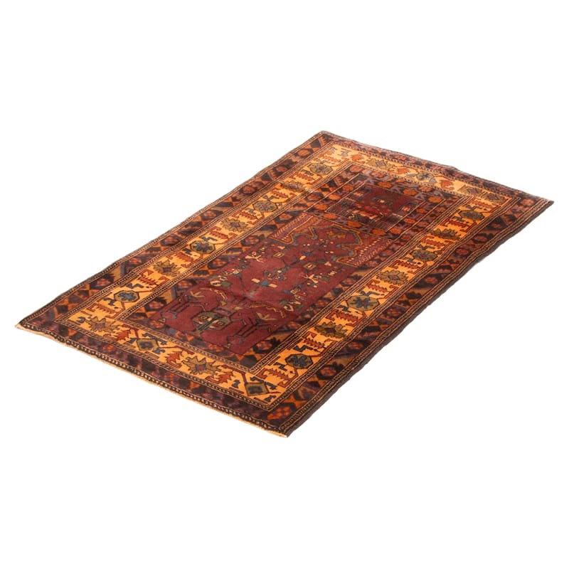 Teimani Red Rug 2'10" x 4'10" - 2'10 x 4'10