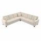 preview thumbnail 24 of 35, Stockton 110W L Shaped Sectional Couch by Bush Furniture Cream Herringbone