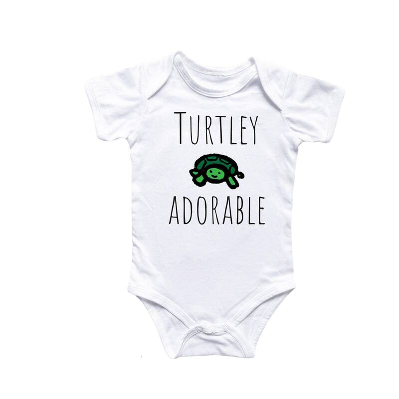 Sea Turtle - Baby Boy Girl Clothes Infant Bodysuit Funny Cute Newborn - Blue - 0-3M