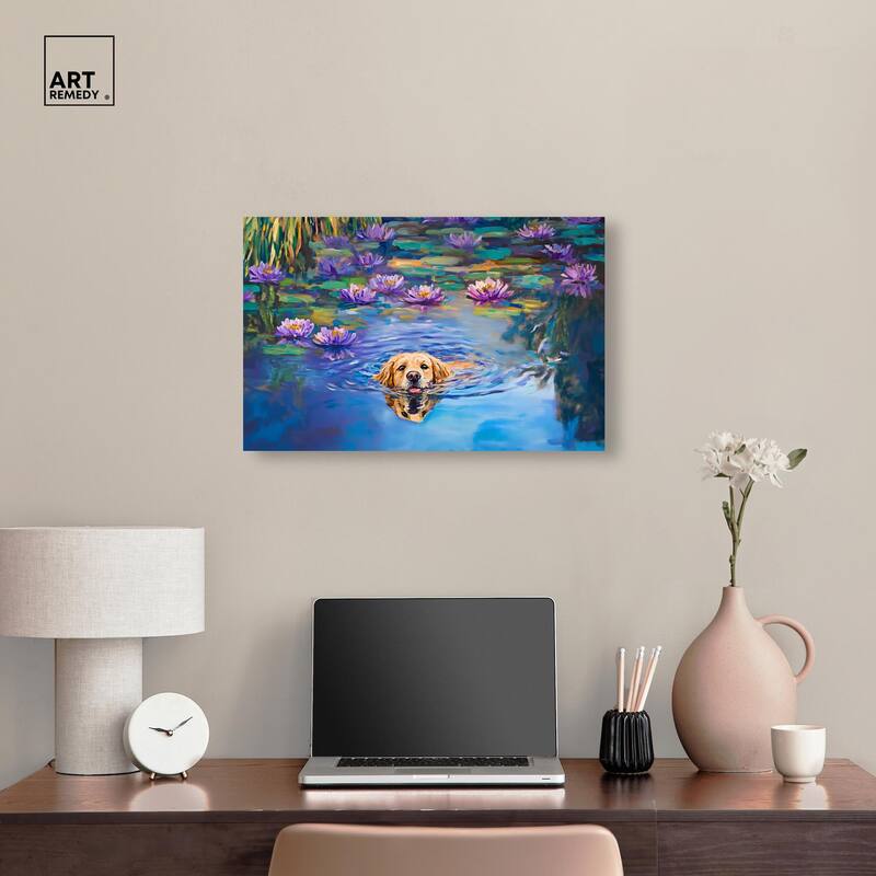 Watery Wag I Canvas by Art Remedy, Gallery Wrapped