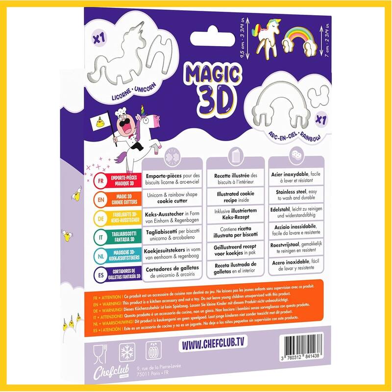 Chefclub Unicorn & Rainbow 3D Cookie Cutters