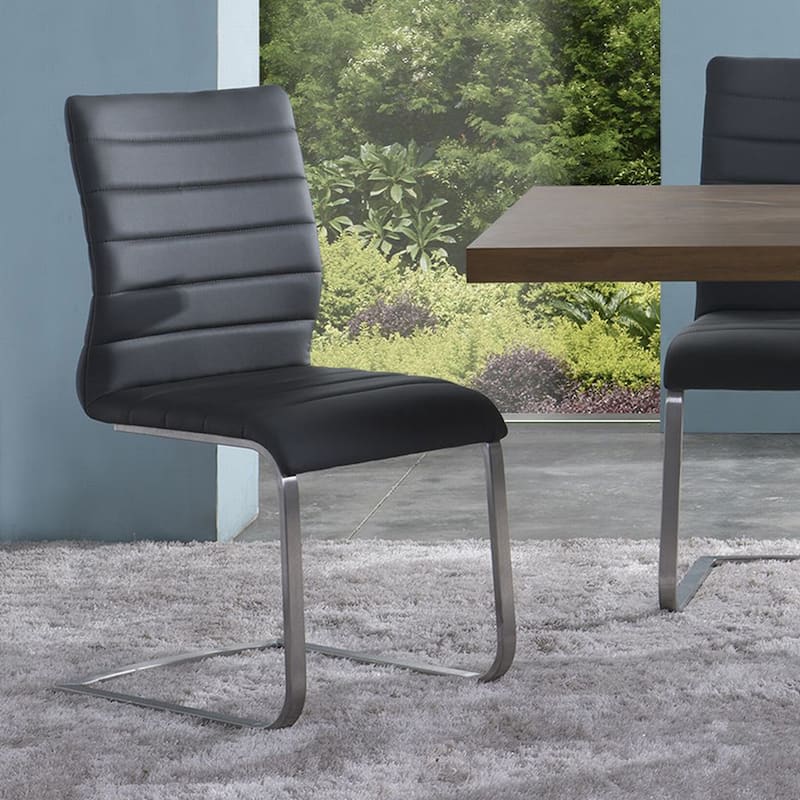 Fusion White or Grey Faux Leather Dining Chairs - Set of 2 - Grey