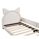 preview thumbnail 5 of 9, Twin Upholstered Daybed with Carton Ears Headboard, White, Sturdy and Fun Design
