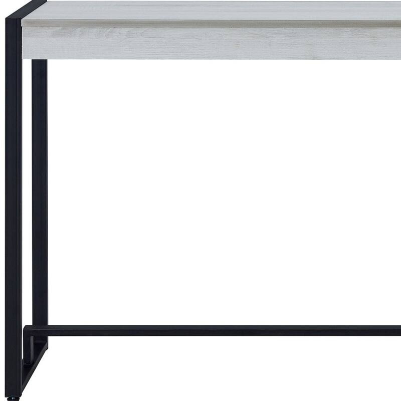 Wood Rectangular Distressed Sled Console Table with Metal Sled Base - 54” L x 11.5” W x 29.75” H