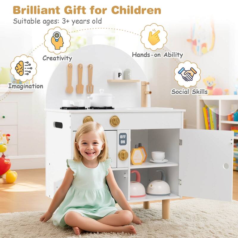Costway Play Kitchen for Kids with Stoves Faucet Sink Microwave Oven - See Details