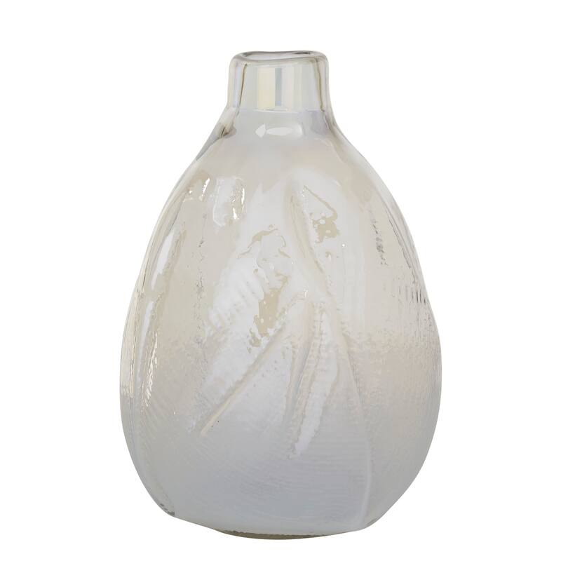 White Glass Contemporary Vase 16 x 11 x 11