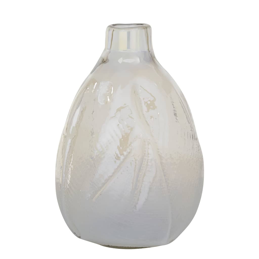 White Glass Contemporary Vase 16 x 11 x 11