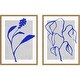 preview thumbnail 1 of 10, Amanti Art Azure Blossom Silhouette & Blue Lines Harmony 2 Piece by Treechild Framed Canvas Wall Art