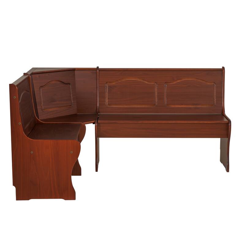 Linon Riki Corner Bench Dark Brown