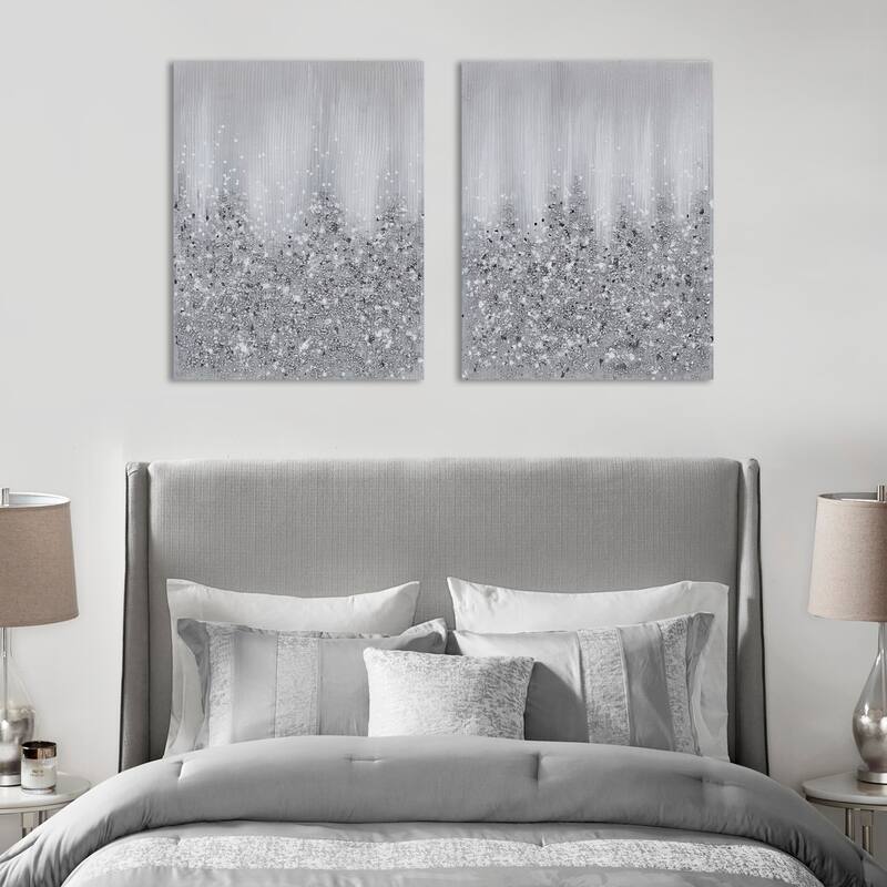 GDF Studio - Glimmer Heavily Embellished 2-Piece Canvas Wall Art Set