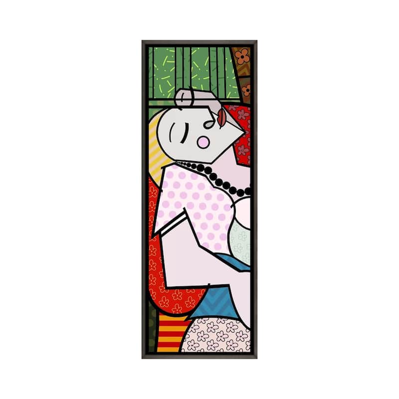 iCanvas "The Rest (After Pablo Picasso)" by 5by5collective Framed - 60x20 - Charcoal