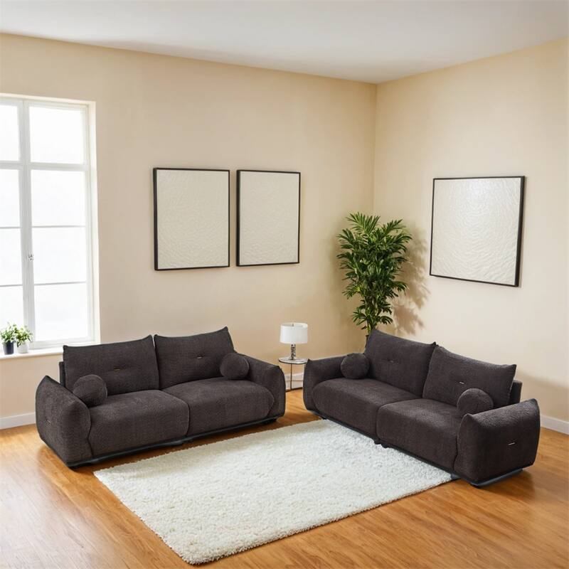 2-Seater Cushion Sofa 90'' Comfortable Sofa,w/Cushions Pillows.2 PCS
