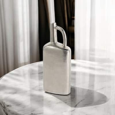 14" Silver Aluminum Jug Table Vase - 6