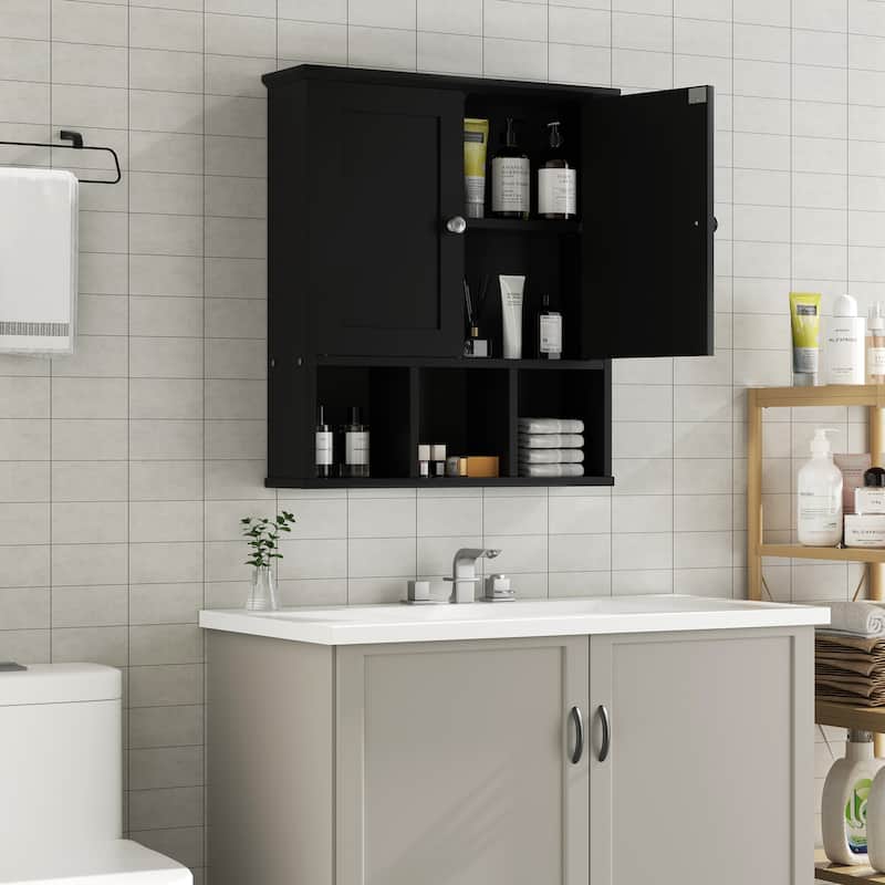2-Door Wall-Mounted Bathroom Cabinet with Storage Space for Bathroom, Kitchen, or Office