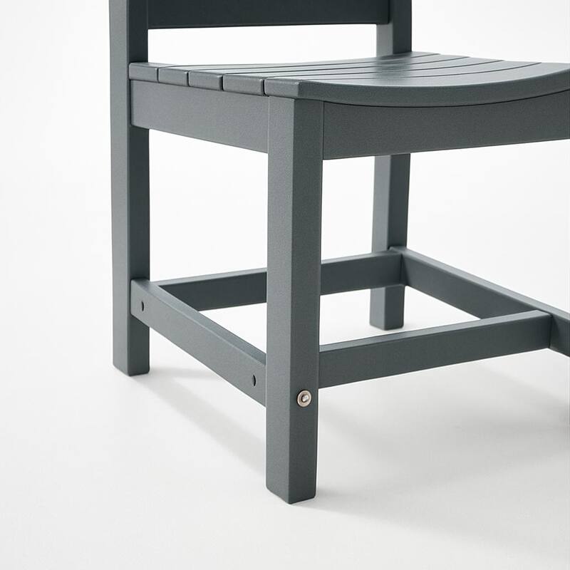 Armless Outdoor Chairs - HDPE Material Set of 2, Weather Resistant