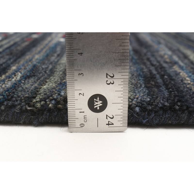 ECARPETGALLERY Hand Loomed Kashkuli Gabbeh Dark Navy Wool Rug - 4'9 x 7'10