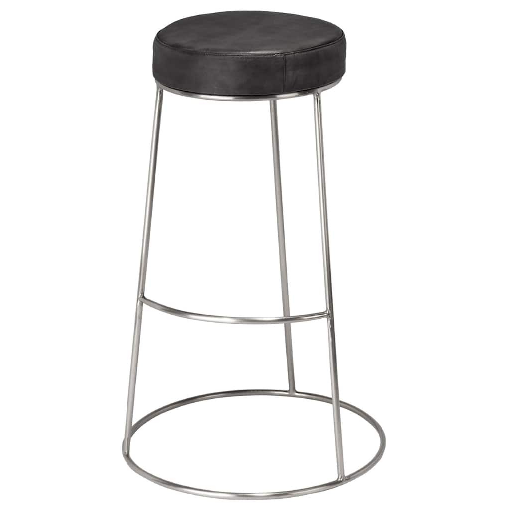 Alden Décor Lark Round Leather Bar Stool