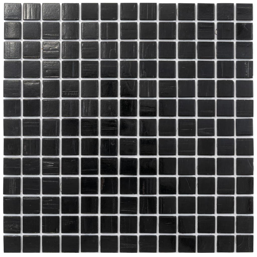 Apollo tile 12" x 12" Celestial Glossy Black Glass Tile (20 sq ft/case) - 20 Pack