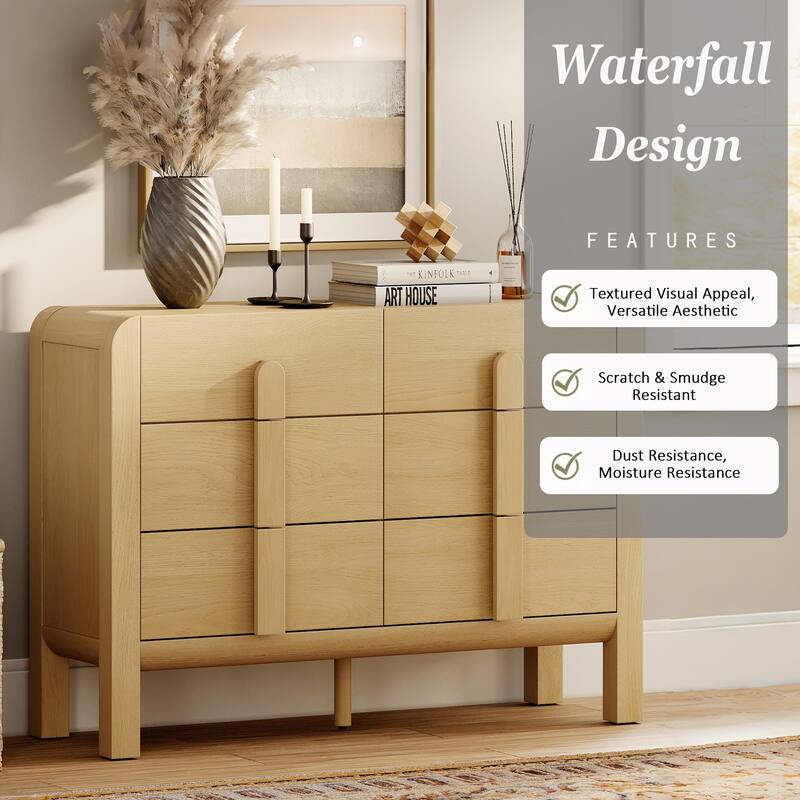 WAMPAT 4 Pcs Bedroom Set,6 Drawer Dresser And Nightstand Sets For Bedroom, Night Stand Set Of 2, Modern Accent Chest