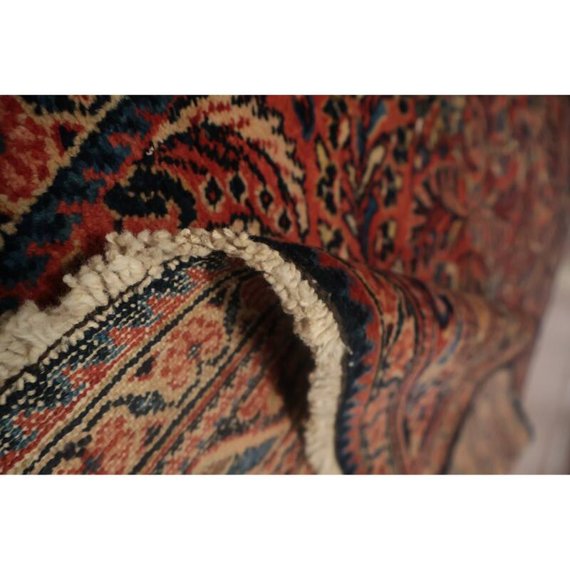 Hand Knotted Oriental 100% Wool Carpet Traditional Floral Oranges & Rust Lilian Area Rug - 4' 11'' X 3' 6''