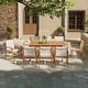 preview thumbnail 4 of 14, 9-Piece Extendable Patio Dining Set with Acacia Wood Table & 6 Breathable Mesh Chairs, Outdoor Furniture Set