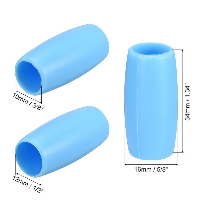 6pcs Silicone Straw Tips for 1/2 Inch OD Steel Straws - Light Blue