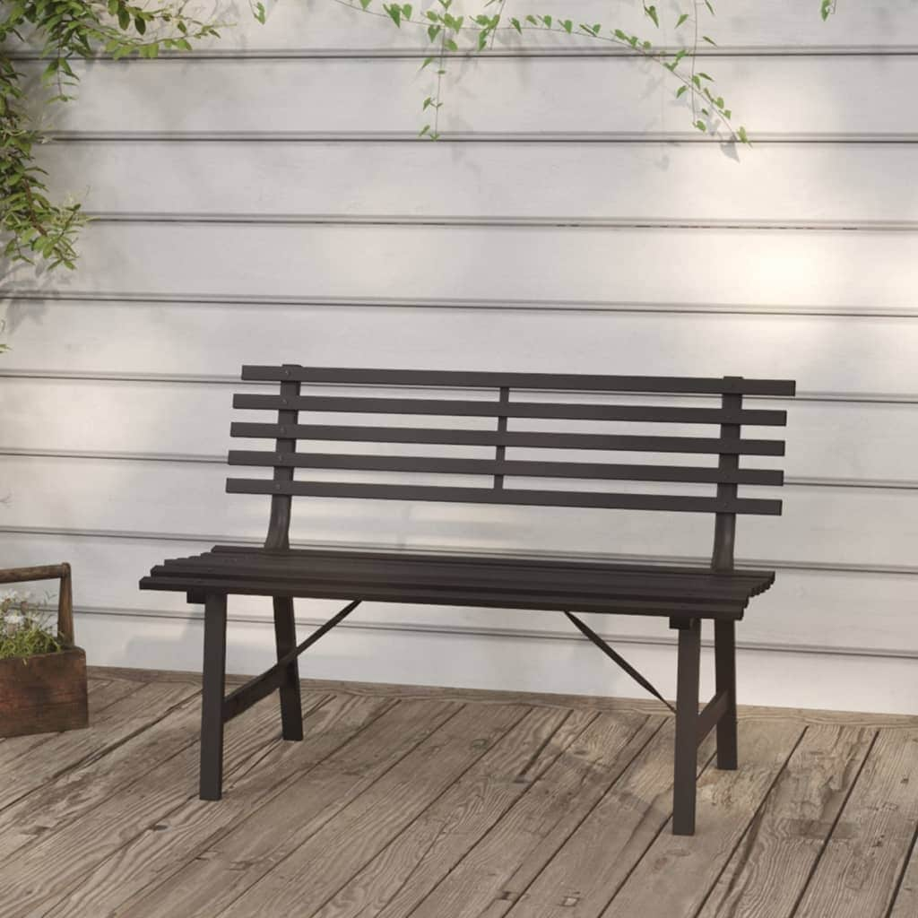 vidaXL Outdoor Patio Bench Garden Park Bench for Backyard Deck Lawn Yard Steel - 43.3