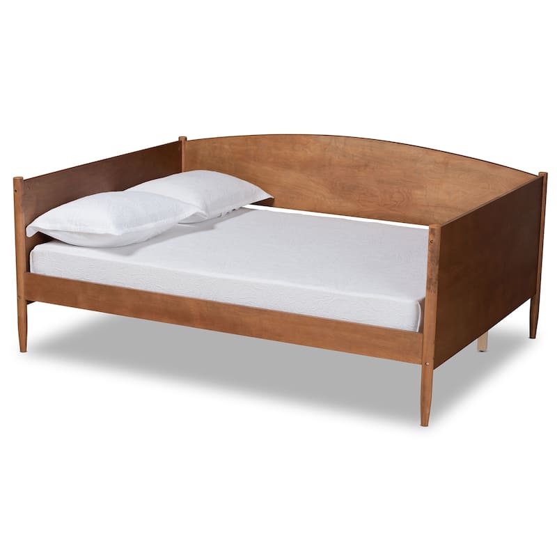 Veles Mid-Century Modern Ash Walnut Finished Wood Full Size Daybed - Brown