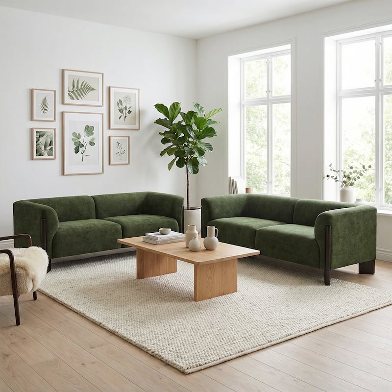 81 inch Wide Nordic Oversized Loveseat Sofa Set of 2