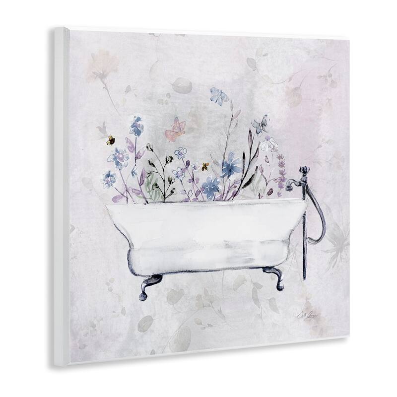 Stupell Antique Bathtub Botanicals Wall Plaque Art Design By Stella Chang
