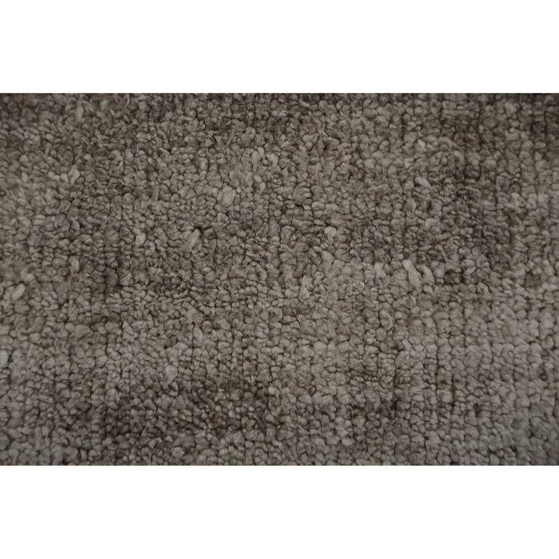 Hand Knotted Oriental Silk Carpet Tribal Contemporary Greys & Charcoal Gabbeh Area Rug - 12' 11'' X 9' 5''