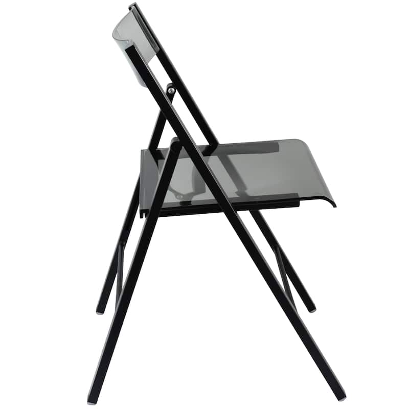 LeisureMod Menno Modern Acrylic Folding Chair - Red - 4 x 30 x 16.5