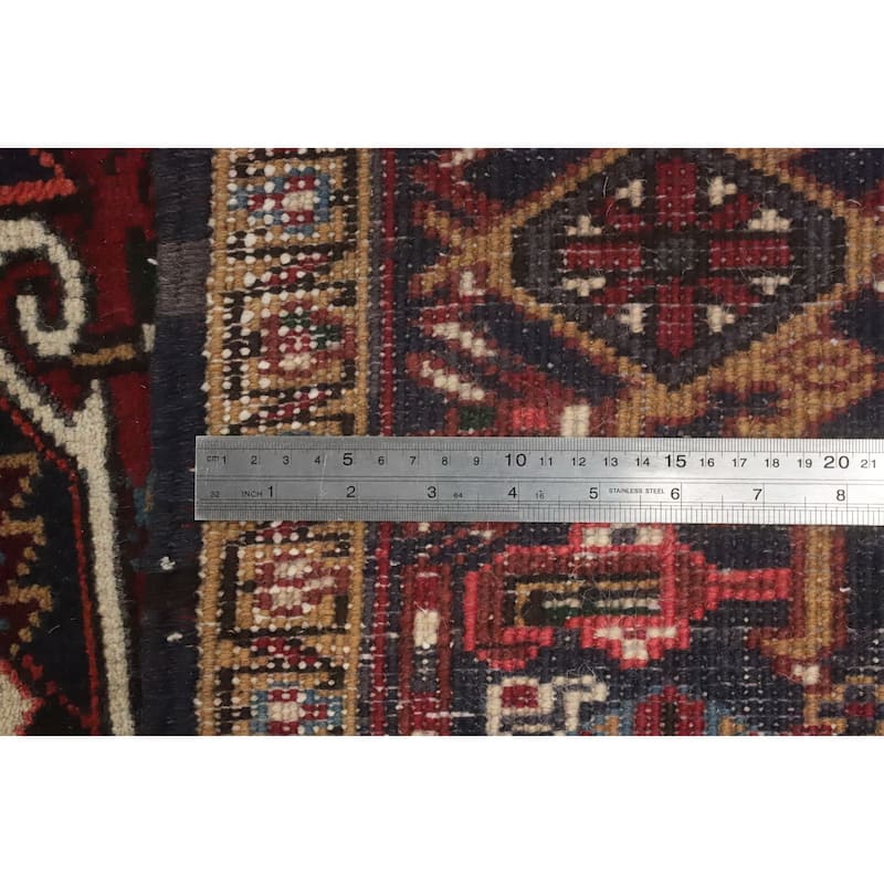 Hand Knotted Oriental 100% Wool Carpet Traditional Medallion Red Heriz Area Rug - 9' 6'' X 7' 0''