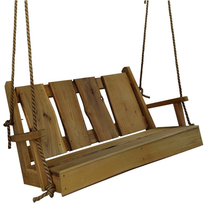 Live Edge Locust Wood Timberland Swing - 4 Foot - Mushroom Stain