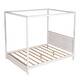 preview thumbnail 24 of 22, Modern Canopy Queen/Full Platform Bed with Stylish Headboard and Support Legs