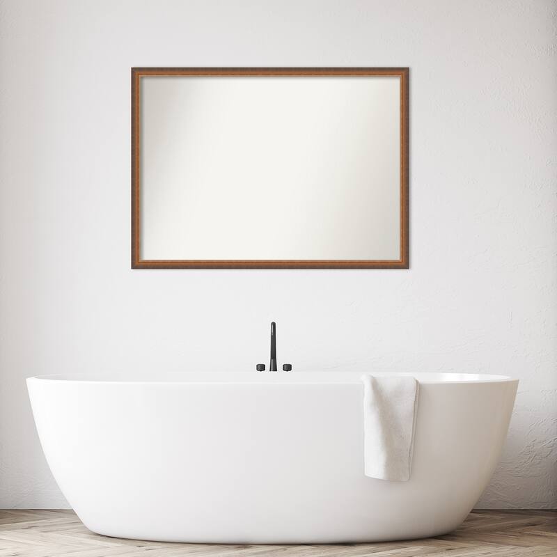 Two Tone Non-Beveled Wood Framed Bathroom Vanity Wall Mirror