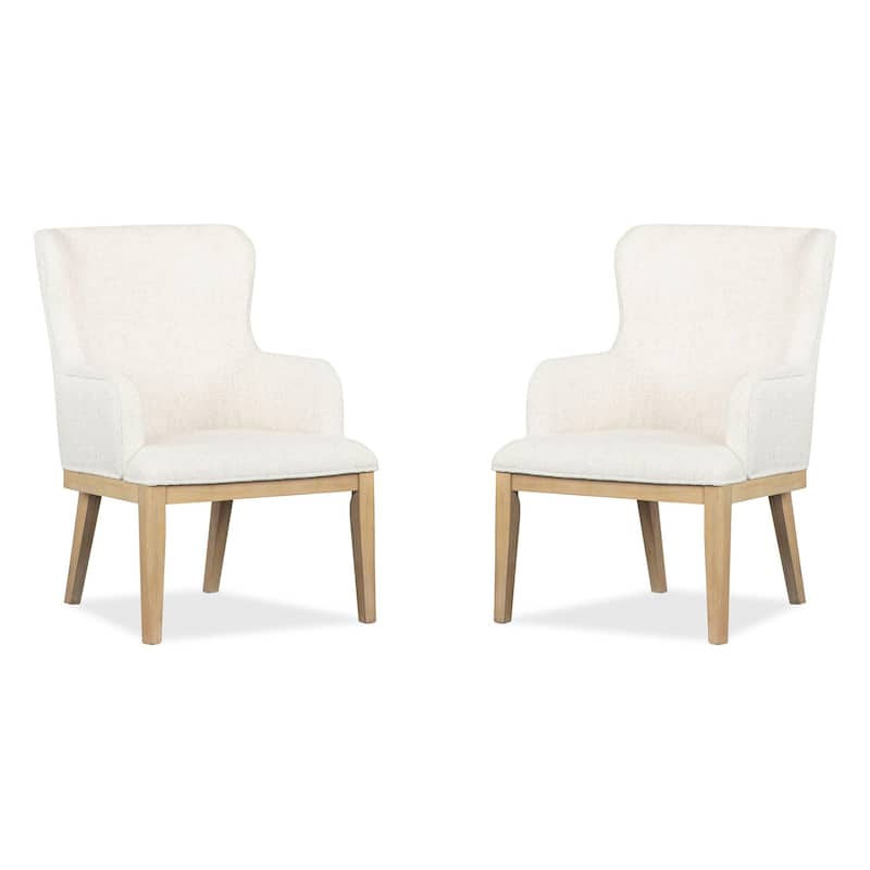 Magnussen Home Somerset Butternut Upholstered Arm Chair Two Pack - 26.13''W x 27.13''D x 37.63''H - Set of 2 - 26.13''W x 27.13''D x 37.63''H - Butternut - Dining Height